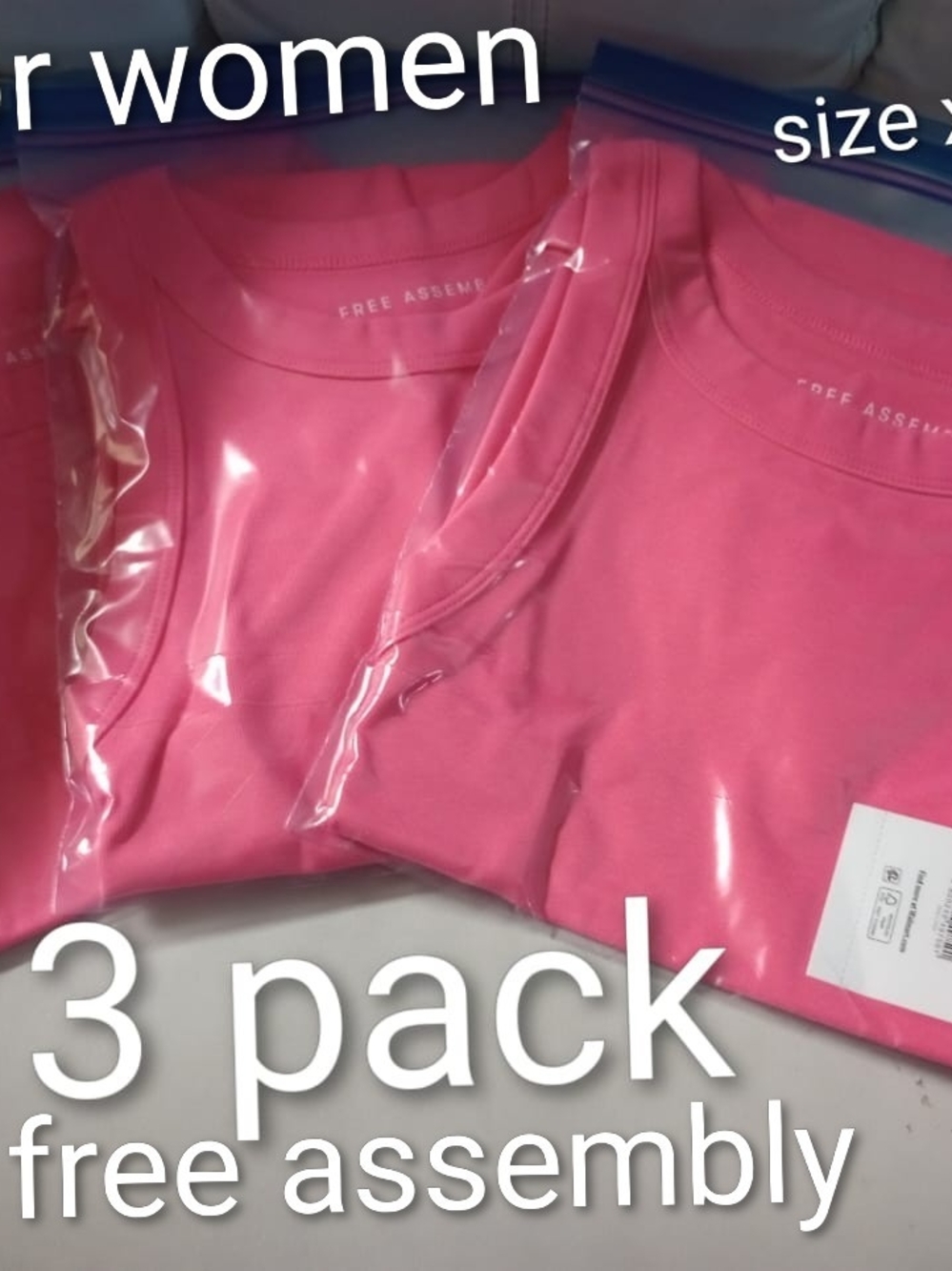 Women's Pink Tank Top - 3 Pack